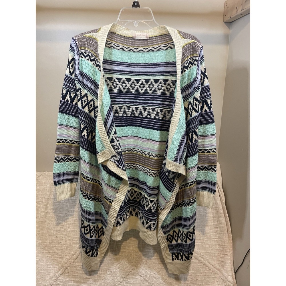 Altered State Waterfall Cardigan Sweater Southwestern Boho Aztec Tribal Womens M